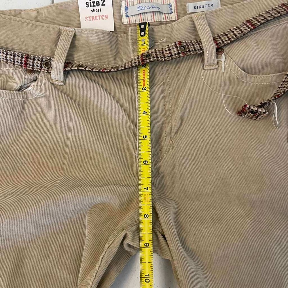 Y2k Streetwear Old Navy Womens Low Waist Boot-Cut Corduroy Pants Tan 2 Short NWT - Picture 8 of 11